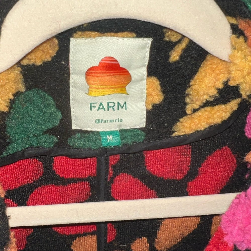 Farm Rio front open teddy bear coat material, multicolored, NEW W/O tags - Picture 2 of 8